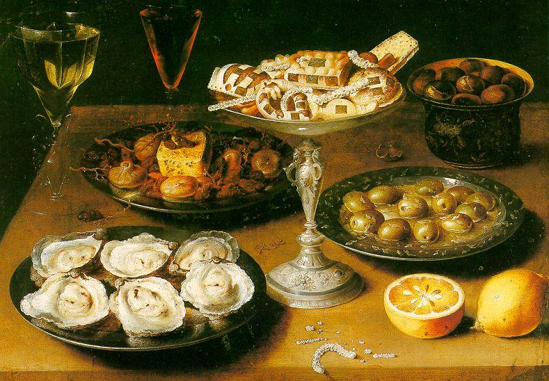 Osias Beert Still Life with Oysters and Pastries China oil painting art